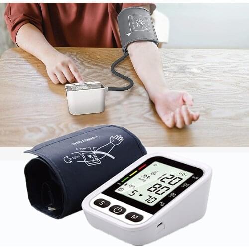 Arm Automatic Blood Pressure Monitor LCD Digital Sphygmomanometer Heart Beat Rate Pulse Meter Tonometer Tensiometer Health Care