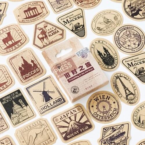 Vintage Stationery Sticker Scrapbooking Creative DIY Diary Diary Journal Decorative Adhesive Kraft Paper Seal Label Supplies