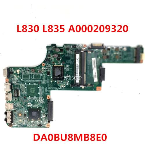Free shipping For L830 L835 Laptop motherboard A000209320 DA0BU8MB8E0 With SR0U4 I3-2375M CPU 100% working well