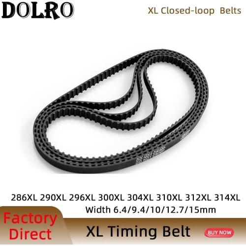 XL Timing Belt 286/290/296/300/304/310/312/314XL Width6.4/9.4/10/15mm Closed Loop Toothed Transmisson Rubber Timing Pulley Belt