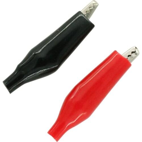 10pair P2001 Black Red Soft Plastic Coated Testing Probe Aligator Clips Crocodile