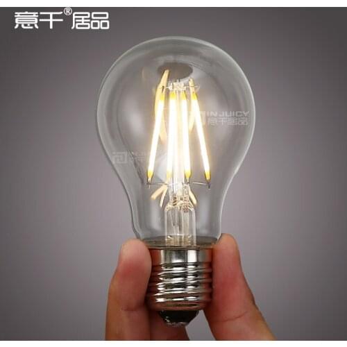 10PCS Indusrial Vintage LED 4W A19 Filament light Halogen Bulb Warm White Edison Base E27 For Cafe Bar Coffee Shop Store Decor