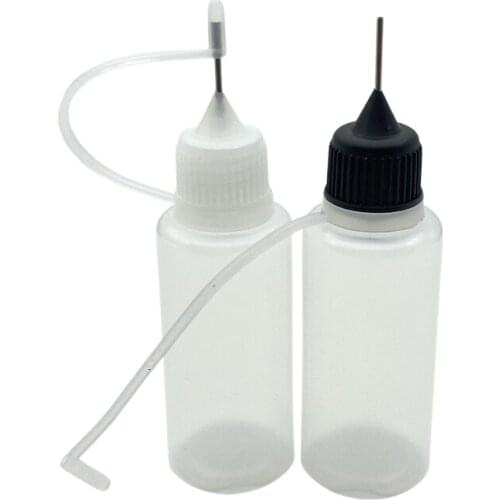 100pcs 20ml PE Soft Vial Empty Container Plastic Dropper Bottles With Metal Needle Cap For Liquid Jar