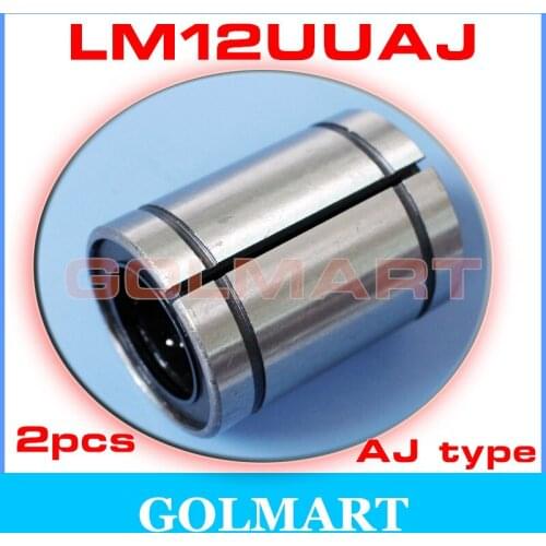 2pcs LM12UUAJ Adjustable AJ type Linear Ball Bearing Bush Bushing 12x21x30mm for 12mm rail