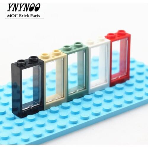 20Sets/lot Window and Doors Series Parts 60593 Window Frame 1x2x3 & 60602 Glass MOC Building Blocks DIY Toys fit for City House
