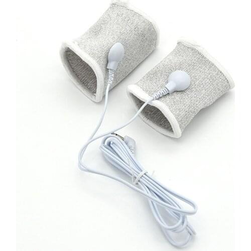 5 cm Elasticity Silver Fiber Electronic Pulse Physical Therapy Penis Cock Enlargement Rings Electro Medical Sex Products For Man