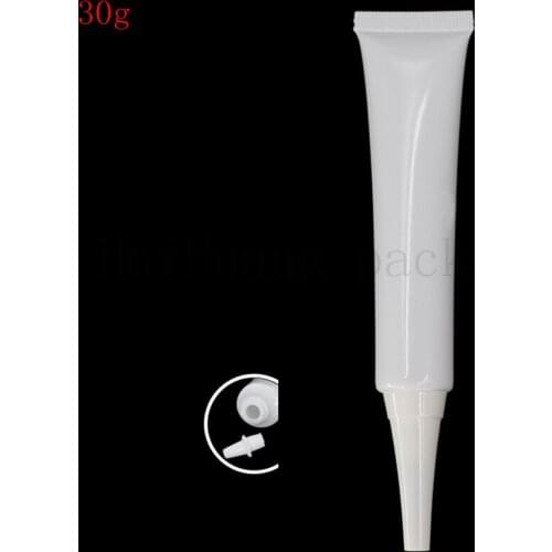 50pcs 30g White Plastic Soft Bottle Cosmetics Facial Cleanser Cream Empty Squeeze Tube Shampoo Lotion Refillable Bottles