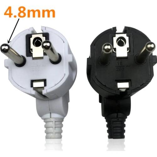 Eu AC Power Adapter Socket 16A 250V Connector Cable Electrical Plug White Black Male Converter Adaptor Detachable Plug