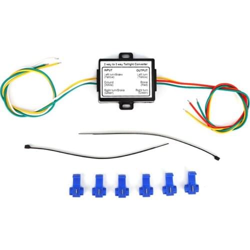 2-to-3 Wire Splice Trailer Converter Electrical System Wire Harness Adapter US Type Tail Light Adapter
