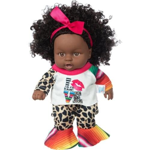 Black Girl Dolls African American Play Dolls Simulation Soft Vinyl Lifelike Pretend Play Toys 25cm Baby Play Dolls Girls Gift