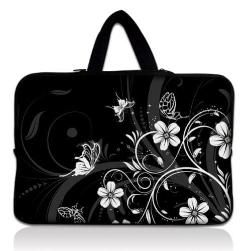 Black White Flower Laptop 11 12 13 14 15 15.6 17 For MacBook Air Pro 13.3 15.4 ,Laptop Bag PC Tablet Case Cover for HP Dell