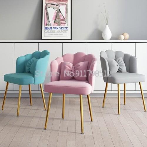 Net red chair makeup chair nordic ins desk chair light luxury modern dining chair dressing chair manicure square chair princess