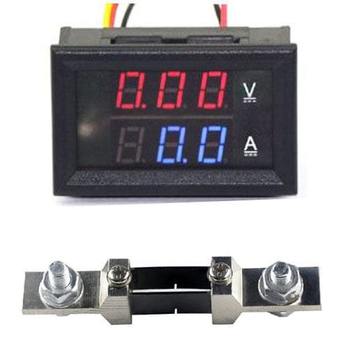 DC 0-300V 200A Voltmeter Ammeter + 200A Shunt Digital LED Voltage Current Panel Meter FOR 12V 24V CAR battery