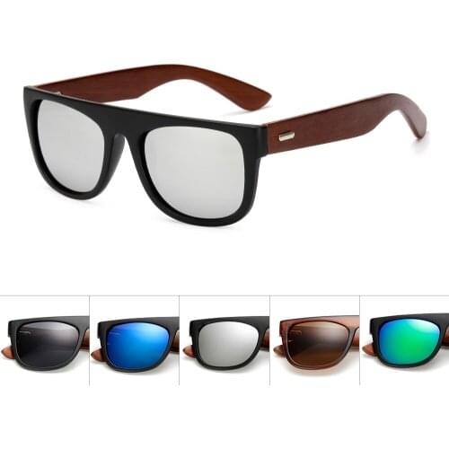 2017 Handmade Wood Sunglasses Men Women Square Sunglasses for Men Women Wooden Flat Top Sun Glasses Retro De Sol Masculino