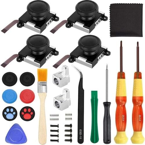 Joystick Replacement, 3D Analog Joystick Thumb Sticks for Switch Controller & Switch Lite Replacement Part Repair Kit