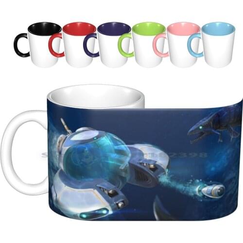 Ceramic Mugs Coffee Cups Milk Tea Mug Sea Ocean Water Blue Submarine Stripes Blouse Fashion Cup Sheath Phone Cloth Handkerchief