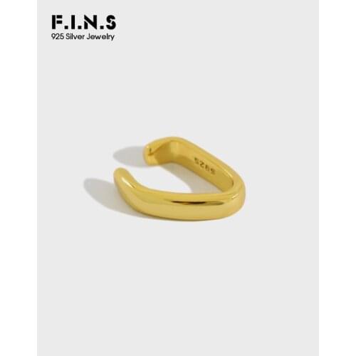 F.I.N.S 1pcs Korean S925 Sterling Silver Ear Buckle INS Minimalist Ear Clip without Piercing Stackable Ear Cuffs Fine Jewelry