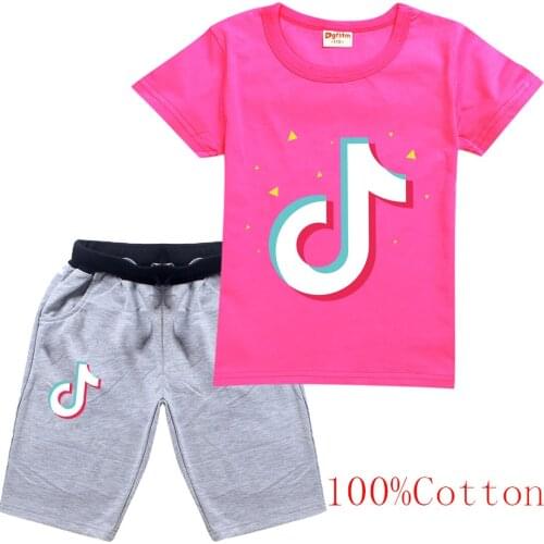 TIK TOK children boys clothing set Toddler Baby Suits kids Sets fashion Summer 2 pcs Girls Clothes Set T Shirt Boy Outfit