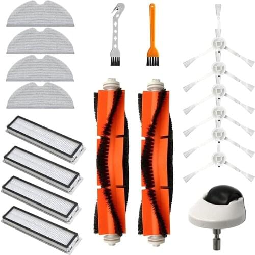 HOT！-19 Piece Accessory Kit for Dreame D9 Vacuum Cleaner Parts 1 Main Brush, 6 Side Brushes, 4 Filters, 4 Wipes