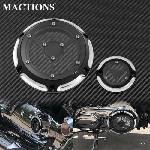 Motorcycle CNC Transparent 6 Holes Derby Timer Timing Engine Clutch Cover For Harley Sportster XL XR 04-17 883 1200 72 48 Custom