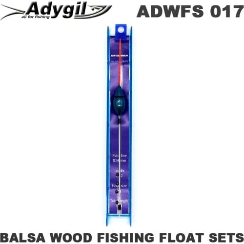 Adygil Balsa Wood Fishing Float Sets ADWFS 017 Floatation 0.5g Length of Line 60cm Hook Size #16 5pcs/lot