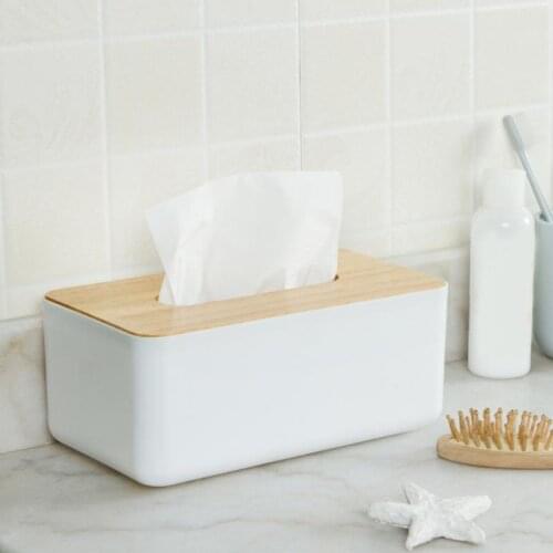 NOCM-Wooden Tissue Box European Style Home Tissue Container Towel Napkin Tissue Holder Case for Office Home Decoration