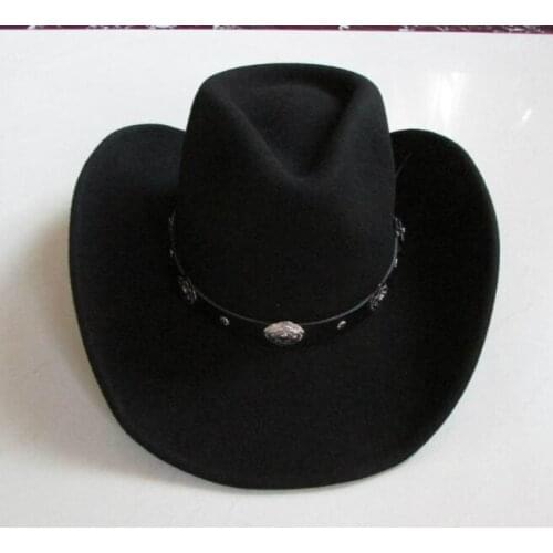 New Wool Waterproof Anti-Wrinkle Men Ma Shu Mao Qi Shi Mao Cowboy Hat Large Brim Hat Gentleman Hat Black Mens Fedora Hat 2020