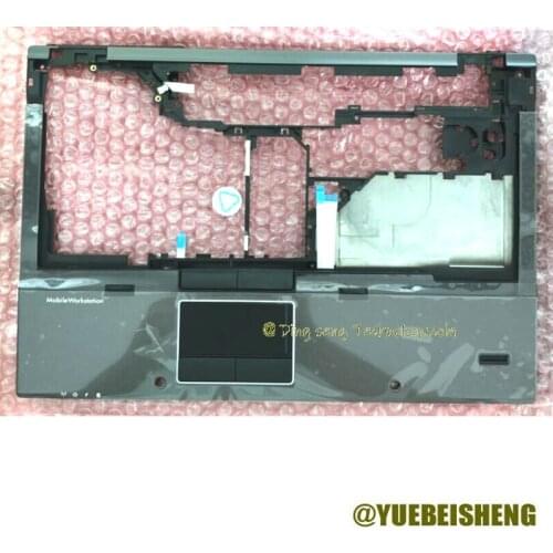 YUEBEISHENG NEW for HP Elitebook 8440W palmrest Keyboard bezel Upper cover Touchpad FP Hole 599464-001 594099-001,Black