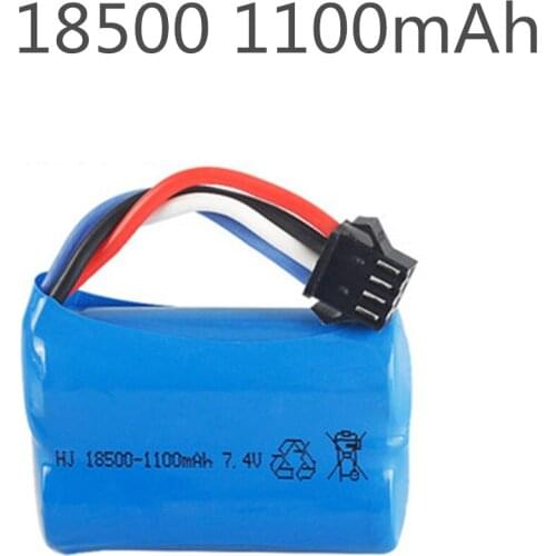Upgrade 7.4V (3.7V*2) 1100mAh 18500 Lipo battery For UDI 001 UDI001 Huanqi 960 Remote control boat speedboat With SM-4P Plug