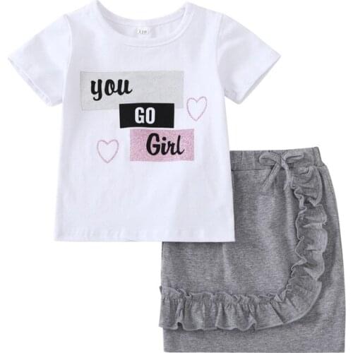 Baby Girl Clothes Girl Clothes Summer Kid Baby Girls Cotton Tops T-shirt Short Skirts Dress Outfit Clothes Set clothes
