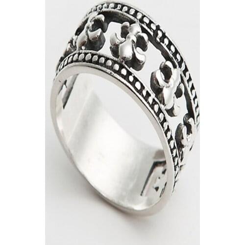 Genuine Natural Thai Silver Ring Vintage Ring Fashion Men Women Ring 2018 Newly Drop Shipping Popular Thai Silver Ring Size 23mm