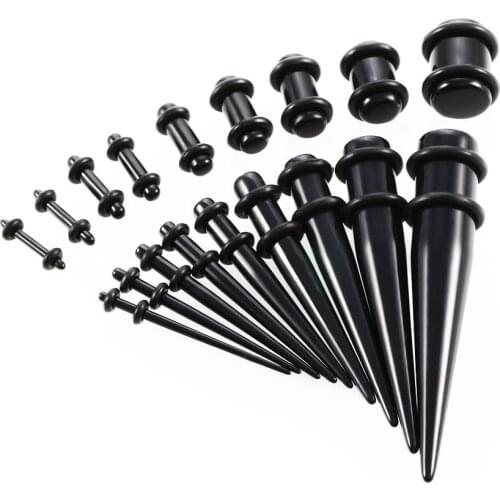 Wholesale 18PCS/Lot Acrylic Ear Tapers Stretcher Gauges Earrings Expander Flesh Tunnels Plugs Body Piercing Jewelry