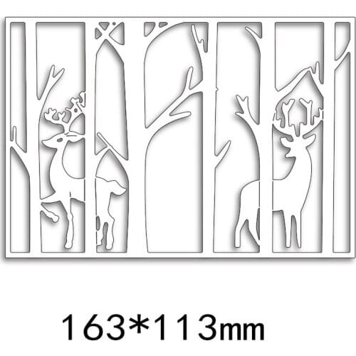 Tree deer Cutting Dies Background Metal Decorative Cutting Dies Stencils For Making Cards Embossing Suit Paper Cards Stamp