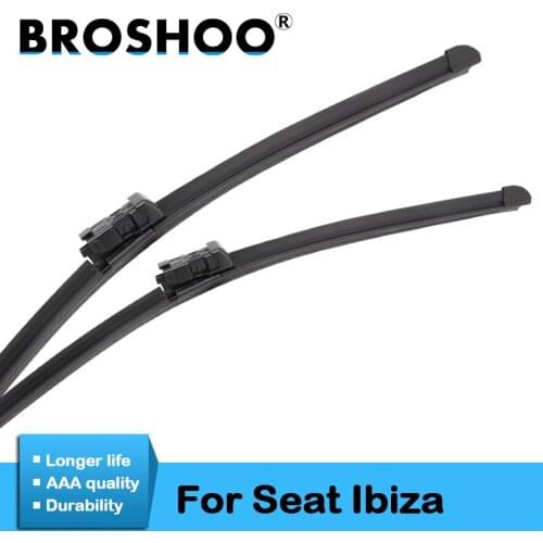 BROSHOO Car Styling Wiper Blades For Seat Ibiza 2002 2003 2004 2005 2006 2007 2008 2009 2010 2011 2012 2013 2014 2015 2016 2017