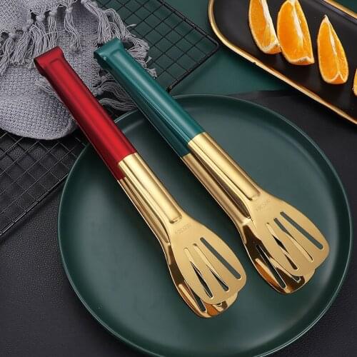 Stainless steel Food Tong Stainless Steel Kitchen Tongs Non-slip Cooking Clip Clamp BBQ Salad Tools Grill Kitchen Accessories b