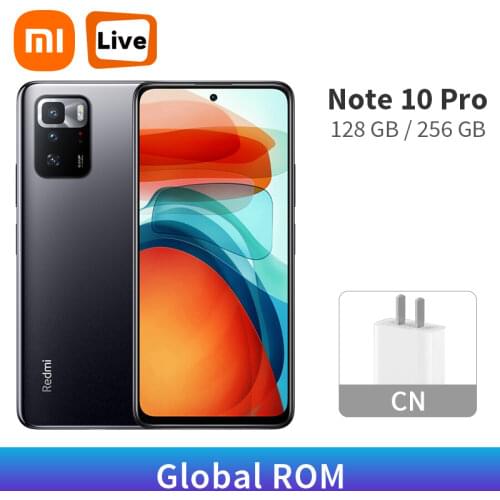 Global ROM Xiaomi Redmi Note 10 Pro 128GB/256GB Smartphone Dimensity 1100 Octa Core 120Hz 6.6" FHD+ Display 64MP Camera 5000mAh