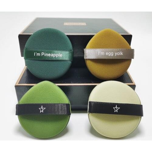 Lucky-Beauty 1pcs Demon I'm Pineapple Pie / I'm Egg Yolk pie Cushion Puff BB Cream Sponge Puff Soft Double-Sided Use Makeup Tool