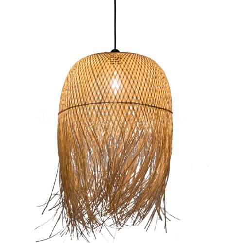 Creative Bamboo Jellyfish Pendant Lights Hand Knitted Hanging Lamp Garden Decorate Restaurant Home Decor Lighting Fixtures