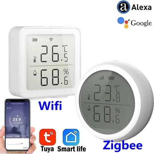 Tuya WiFi Smart Sensor Temperature And Humidity Sensor Indoor Hygrometer Smart Home Control Support Alexa Google Home Assistant