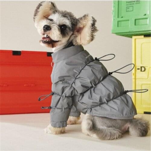 High Quality Dog Down Coat Jacket Warm Winter Dog Clothes Reflective Pet Clothing Poodle Schnauzer Pug French Bulldog Costume