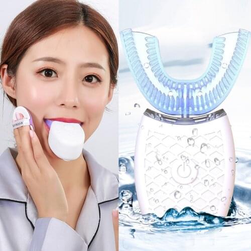 USB Rechargeable 3 Modes Blue Light Teeth Cleaner 360 Degree Automatic Electric for Adult Children Silicone Sonic Tooth Brush
