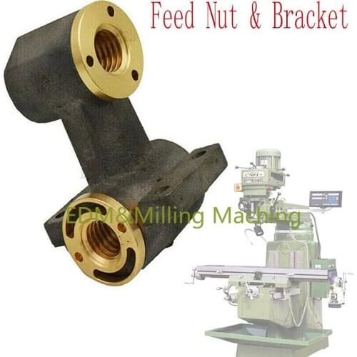1 Set High Quality Milling Machine Part J Head X Axis Y Axis Feed Nut & Bracket CNC For Bridgeport Durable New