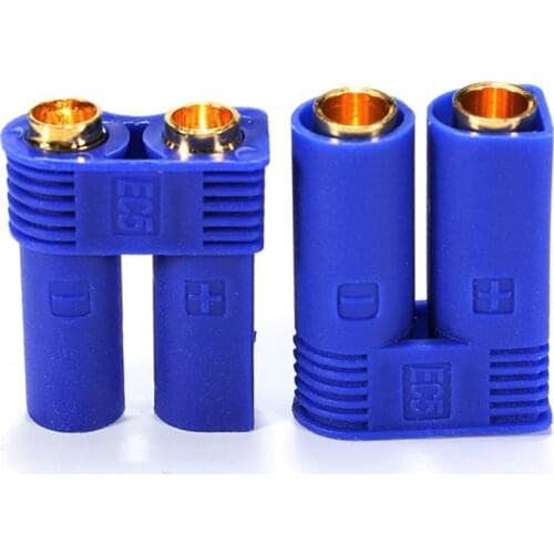 2 Pairs/Lot EC5 5mm Bullet Connector Male + Female Plugs Adapter Battery For RC Car Plane Helicopter Solar