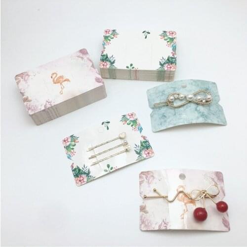 20Pcs Fashion Paper Hairpin Displays Women Hair Accessories Packing Cards 8.5x5.5cm Jewelry Bracelet Card