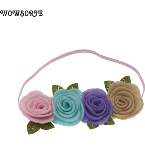 2021 Baby headband newborn fabric flowers hair band headbands DIY flower accessory photographed baby Children hair accessories