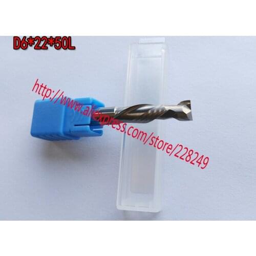 3pcs D6*22*50L HRC55 2 Flutes Up&Down Cut Solid Carbide CNC Router Bit Wood Flat Endmill Tungsten End Milling Cutter Tool