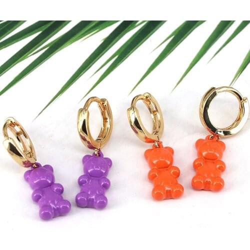 5Pairs, Popular enamel pendant earring,high quality colorful neon animal dangle earring,dainty lovely charm jewelry gift for her