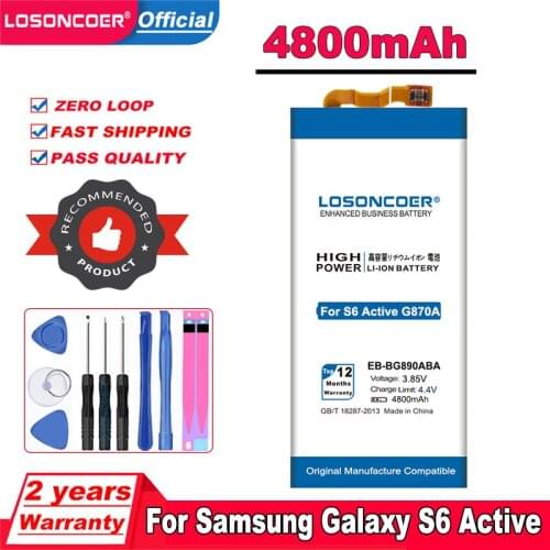 LOSONCOER 4800mAh EB-BG890ABA For Samsung Galaxy S6 Active G890A G870A S6 Active LTE-A SM-G890 SM-G890A Battery