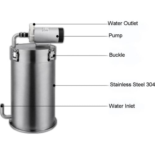240V 10W Aquarium Fish Tank External Filter Canister Outer Filtration Bucket Stainless Steel SS304 with/without Pump