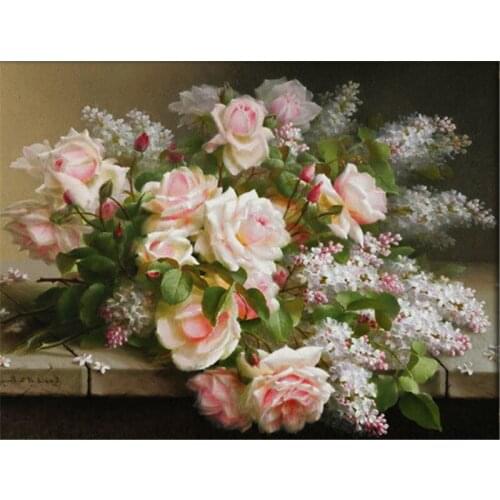 Diamond mosaic diamond embroidery beads Love Vase Peony flowers diamonds cross stitch painting Inlay handwork Picture Pattern A3